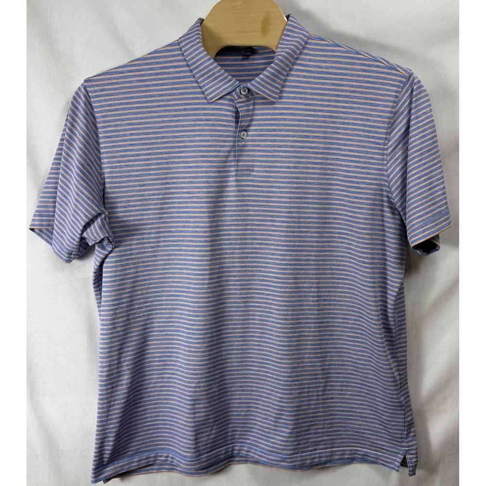 Peter Millar Crown Crafted Polo Men's 2XL Striped Short Sleeve Performance Golf